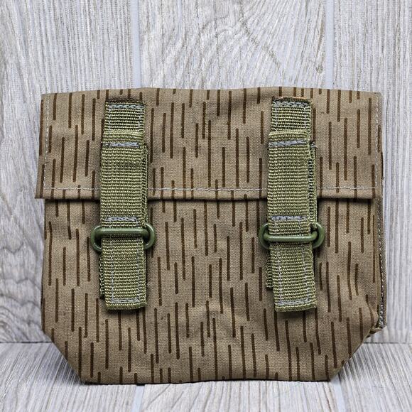 East German Raindrop Camo Canvas Triple Grenade Pouch Military DDR NVA Brown - Picture 1 of 5